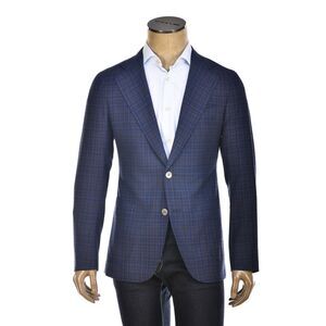Carlo Barbera Glen Check Plaid Wool-Linen Sport Jacket